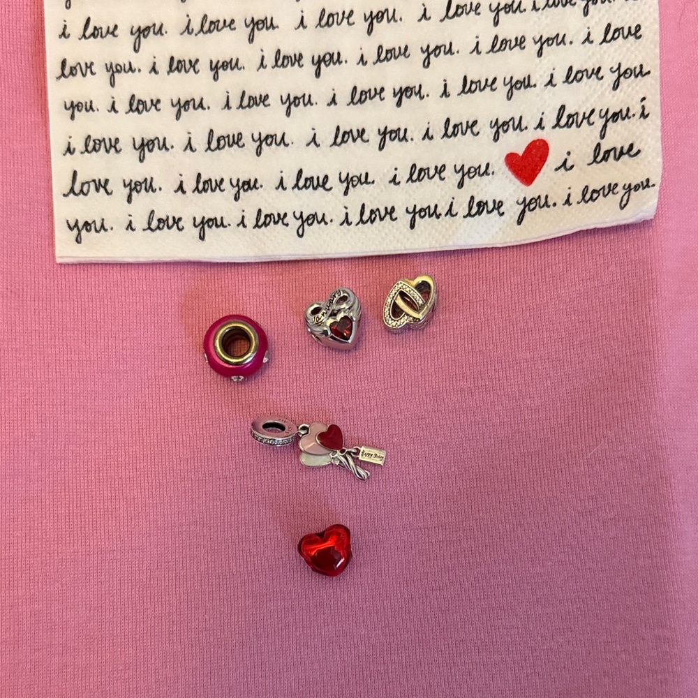 Authentic Pandora Charms. Valentine 💌!!!! Lot of “5”bracelet not included